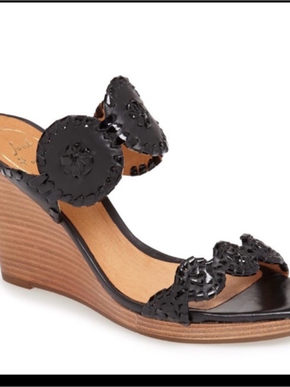 Jack Rogers Black Luccia Wedge Sandals